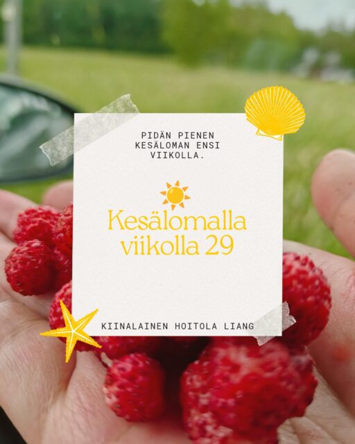 ☀️ Kesälomaa viikolla 29

Pidän pienen kesäloman ensi viikolla.

Muutamia aiemmin sovittuja vastaanottoaikoja on vielä kalenterissa, mutta muuten olen on pääasiassa lomalla.

Jos tilanteesi on akuutti, voit laittaa viestiä, niin katsotaan löytyisikö tilanteeseesi sopiva aika.

Mukavaa kesää ja aurinkoisia päiviä! 🌿
Lämpimin terveisin,
Liang