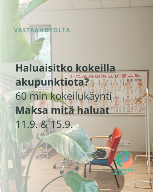 Kiitos luottamuksesta 🩷

Suuri kiitos Satakunnan Vuoden Uusyrittäjä 2026 -tunnustuksesta sekä kaikista onnitteluista, viesteistä ja kiinnostuksesta hoitolaani ja työtäni kohtaan.

Tämä tunnustus merkitsee minulle myös luottamusta, jota olen saanut asiakkailtani ja paikalliselta yhteisöltä. Siksi haluan kiittää teitä omalla tavallani ja tarjota jotain takaisin.

Haluaisitko kokeilla akupunktiota?
Perjantaina 11.9. ja tiistaina 15.9. voit varata 60 minuutin akupunktion kokeilukäynnin ja päättää itse, mitä haluat käynnistä maksaa.

Kokeilukäynti on tavallista ensikäyntiä tiiviimpi. Aika käytetään pääasiassa akupunktioon, eikä käynnillä tehdä laajempaa hoitosuunnitelmaa tai käytetä muita hoitomenetelmiä.

Jos akupunktio on kiinnostanut, mutta et ole vielä kokeillut sitä, tämä on hyvä mahdollisuus tutustua siihen matalalla kynnyksellä.

Aikoja on rajallinen määrä, ja ne ovat varattavissa vain 11.9. ja 15.9.2026.

Varaa akupunktion kokeilukäynti – linkki biossa.

Sinä päätät, mitä maksat käynnistä.

Turvallisen hoidon varmistamiseksi huomioithan seuraavat hoidon esteet: pääsääntöisesti en hoida sydänsairaita, enkä anna akupunktiohoitoa yli 75-vuotiaille.
Jos olet epävarma siitä, sopiiko kokeilukäynti sinulle, ota yhteyttä ennen ajan varaamista.

Kiitos luottamuksesta ja tuesta.

Lämpimin terveisin,
Liang
Kiinalainen Hoitola Liang

#KiinalainenHoitolaLiang #Akupunktio #Pori #Satakunta #PerinteinenKiinalainenLääketiede #Acupuncture #ChineseMedicine