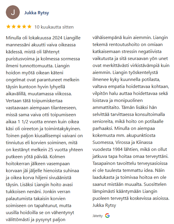 Arvostelu Kiinalainen Hoitola Liang Pori